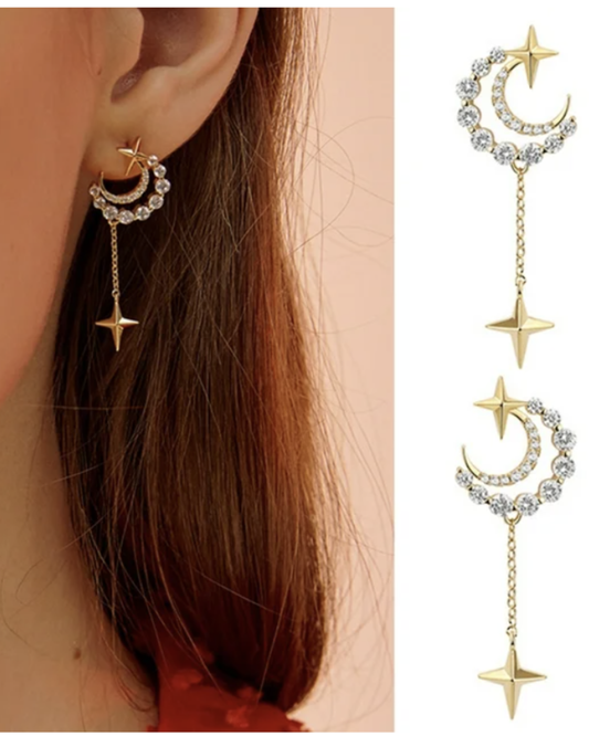 Aretes Colgantes de Luna